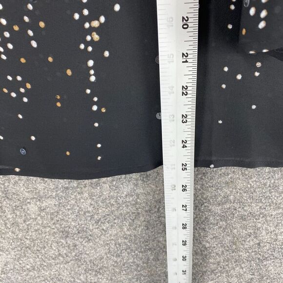 5/$45 Coldwater Creek Blouse Women S Small Black Striped Long Sleeve Round Neck - Picture 8 of 9